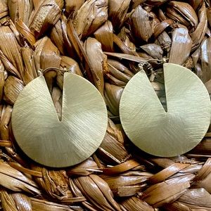 Anthropologie gold metal geometric earrings